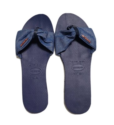 HAVAIANAS Women's Blue Tropez Flip Flop Sandals Size 11 12 - Main Image