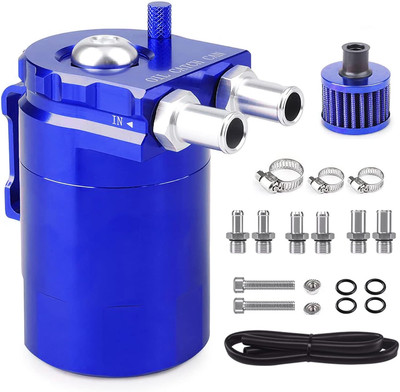 Oil Catch Can, 300Ml Aluminium Auto Reservoir Tank Universal Air Oil Seperator M