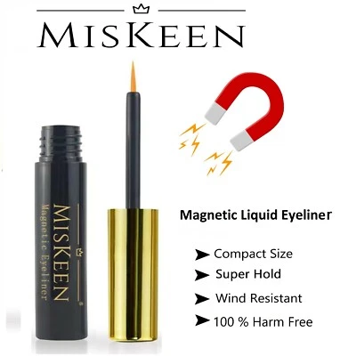 MISKEEN MAGNETIC LIQUID EYELINER FOR MAGNETIC LASHES WATERPROOF STRONG HOLD