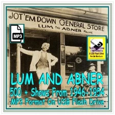 LUM AND ABNER 1946-1954  500+Classic Old Time Radio Shows MP3 On USB Flash Drive
