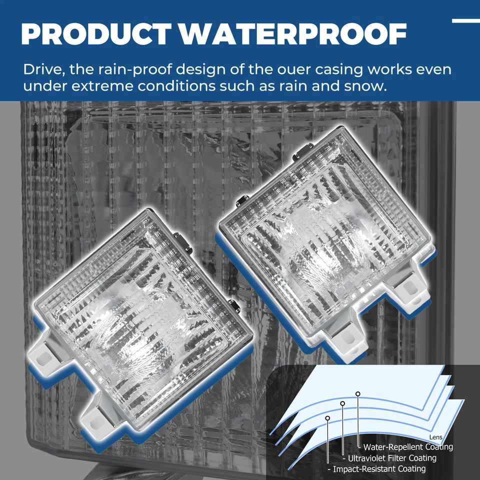 Lámpara de luz de señalización lateral de esquina con señal de giro transparente L&R para camioneta Chevy GMC Foto 4 de 4