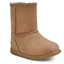 NWT Genuine Kids OSHKOSH Baby Girls Size 2 Aubrey Tan Faux Suede Fleece Boots