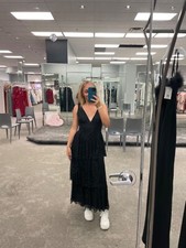 Davids Bridal Woman Size 4 Black Lace Formal/Prom Dress NWT 110.99