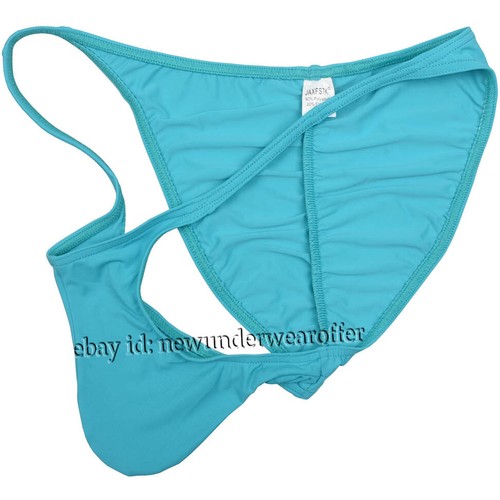Men's Bikini Brief Elastic Silky Ruched Back Underwear Swim String Cheeky Briefs - Picture 7 of 27