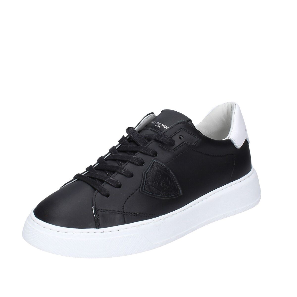 shoes men PHILIPPE MODEL sneakers black leather TEMPLE LOW shoes men PHILIPPE MODEL sneakers black leather TEMPLE LOW