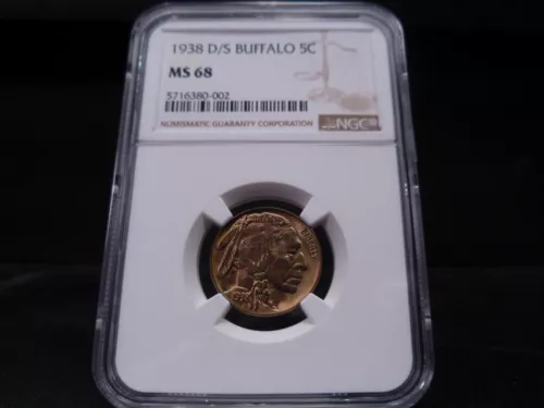 1938 D/S MS68 Buffalo Nickel NGC Certified Exceptional Gem -Stunning Pastel Hues