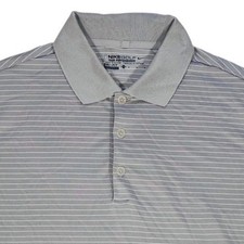 Nike Golf Tour Performance Dri-FIT Polo Shirt Men Medium Gray Striped Short Slv