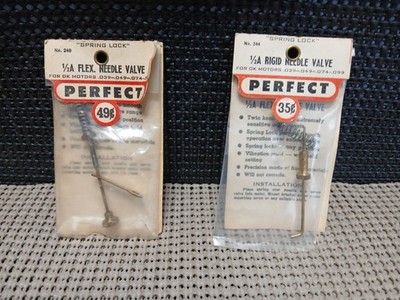 LOT OF 2*1/2A*PERFECT*MODEL AIRPLANE ENGINE PARTS*RIGID/FLEX NEEDLE VALVES*NOS 