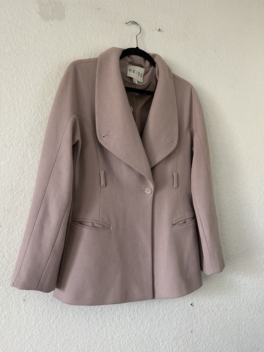 Reiss Mauve Wool Blend Winter Blazer Coat Medium Office Winter Preppy Cozy - Picture 14 of 19