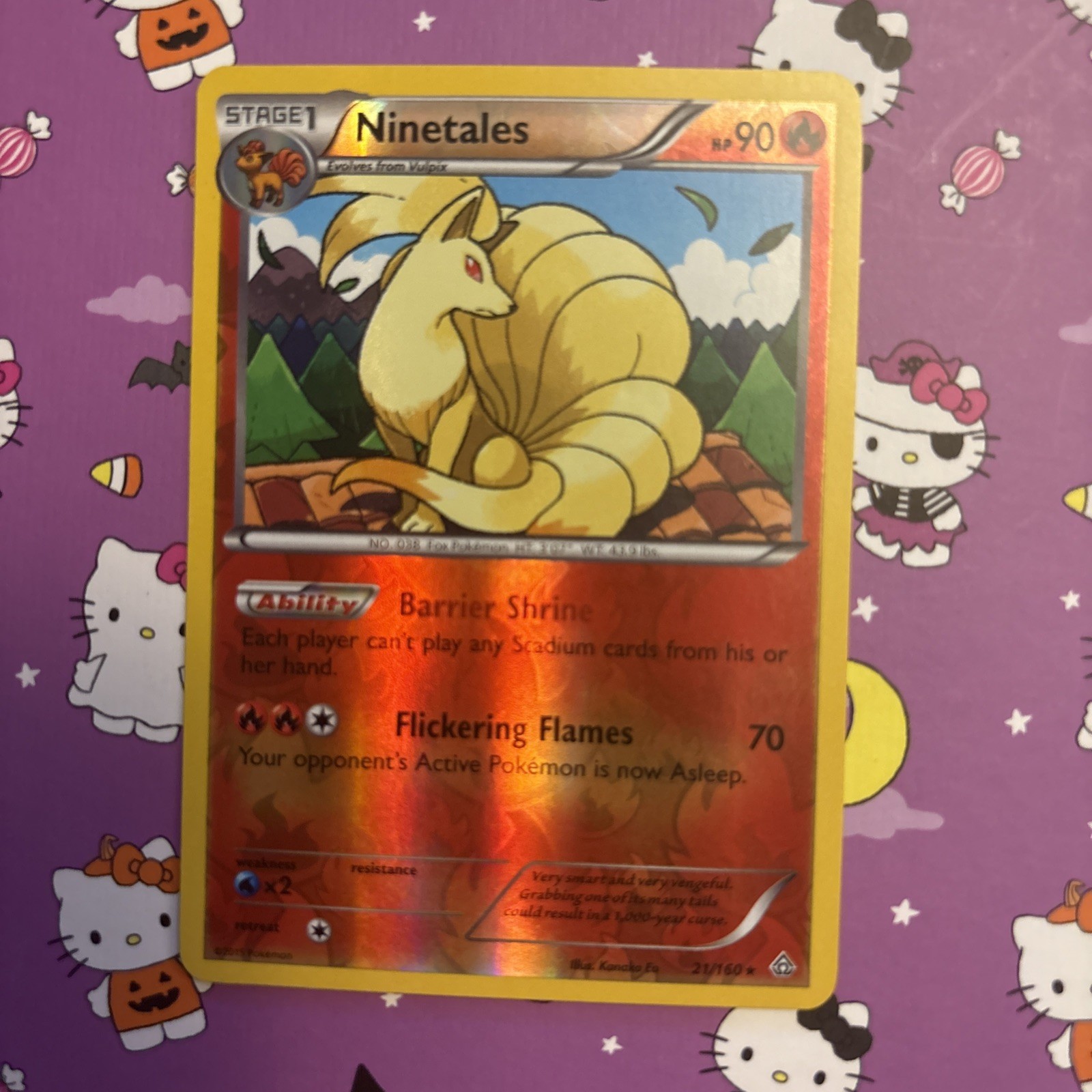 Pokemon TCG Cards Ninetales 21/160 Primal Clash Reverse Holo Rare NM