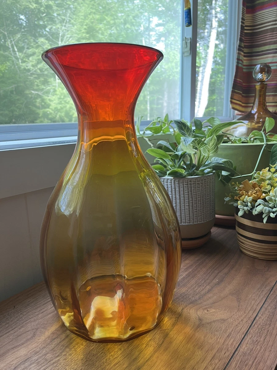 BLENKO ヴィンテージ アンティーク雑貨 ガラス アメリカ家具 花瓶 Vintage Glass Floor Vase In Blenko Art Glass for sale | eBay