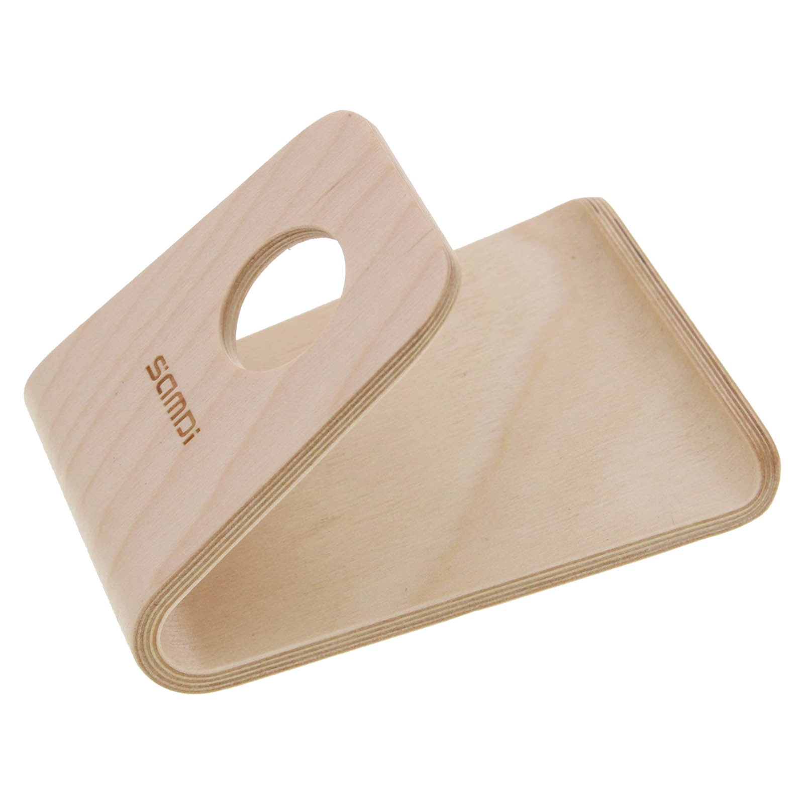 Support telephone bois bouleau et socle tablette universel pour bureau