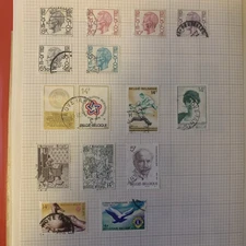 WORLDWIDE Stamps UNCHECKED. On page or part. *BELGIUM*