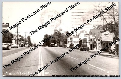 Main Street BIG PINE California RPPC Rossis Cafe Inyo Co Chevron Gas Photo 1966