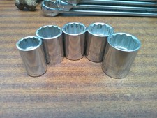 5 x Vintage King Dick Imperial AF Sockets - 1/2" Drive - British Made Military