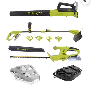 #ad #ad Sun Joe 24V Cordless 3 Tool Garden Combo Kit: Hedger Trimmer amp; Leaf Blower $93.79