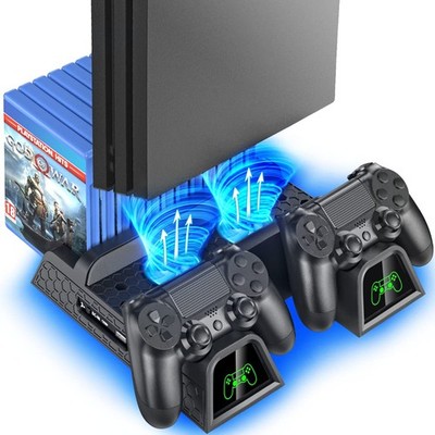 PS4 Stand Cooling Station Vertical 12 Game Slots Slim Pro OIVO PlayStation