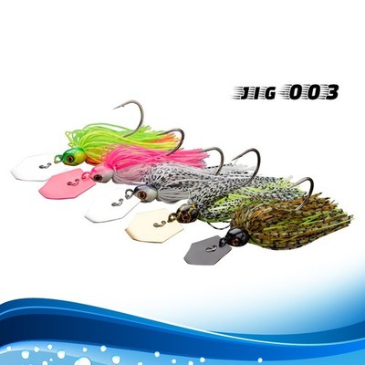 5pcs Spinnerbait Jig Head Rubber Skirts Fishing Lure Pike Bass Bait 7g-21g