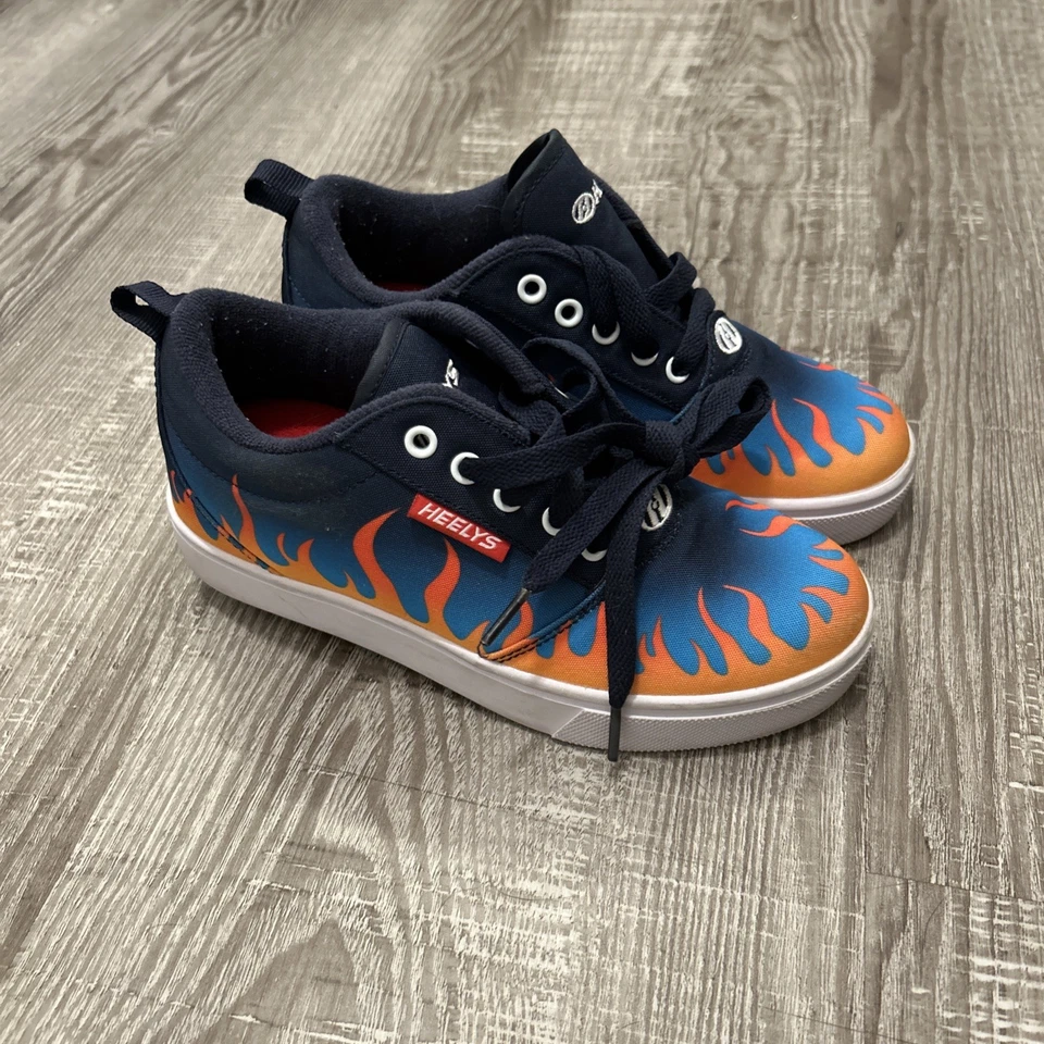 Zapatos de Skate Heelys Pro 20 Estampado Talla NIÑOS Jóvenes 3 Negros Lona Llamas Foto 4 de 4