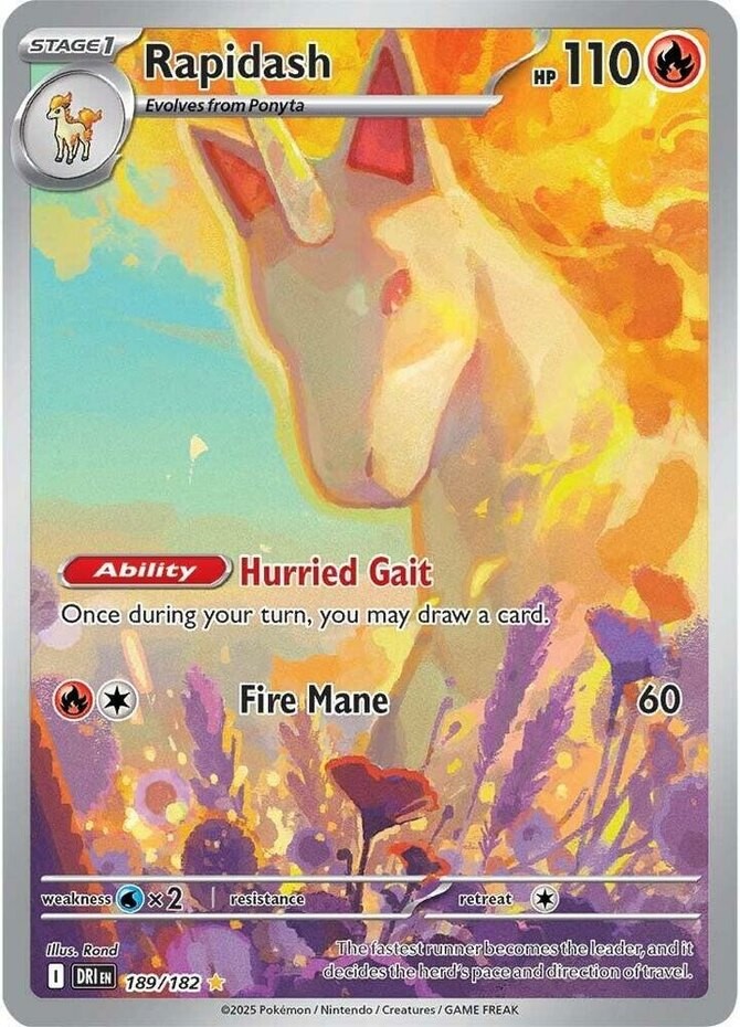 Lightly Played Rapidash - 189/182 - Illustration Rare Pokemon Destined Rivals