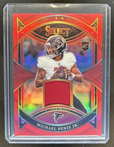 2024 Panini Select Michael Penix Jr. Rookie RC Jersey Red Prizm #RS-MPJ