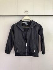Nike Kids Full Zip Hooded Windbreaker Jacket Black Size M 5-6 Yrs Pockets Lined