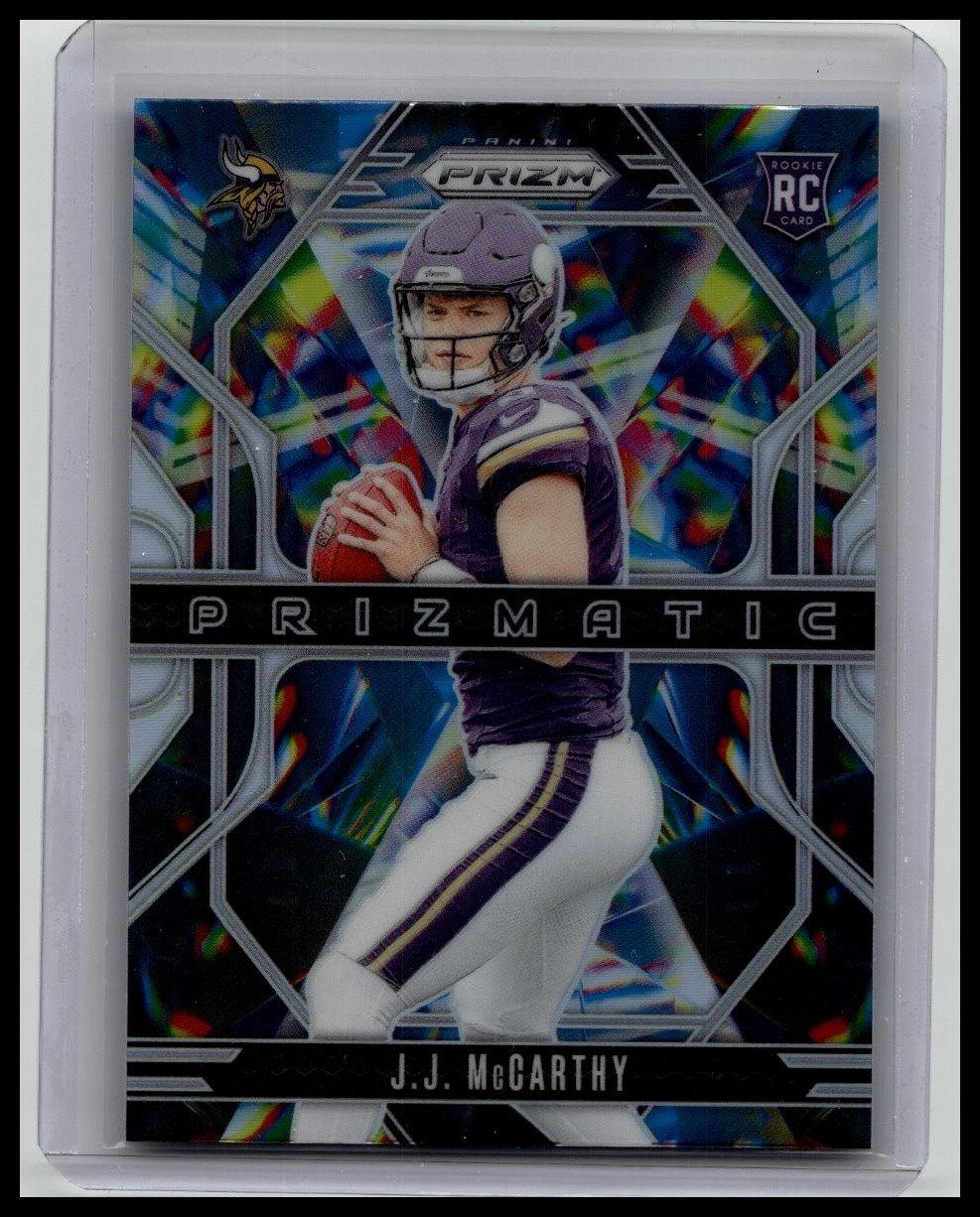 2024 Panini Prizm #8 J.J. McCarthy Prizmatic Green Ice Prizm