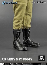 ZY Toys ZY1027 WWII US ARMY M42 Boots Black Color 1/6 Fit for 12" Action Figure