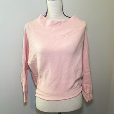 Fashion Nova Women's Off-The-Shoulder Ribbed Knit Pullover Sweater Pink M