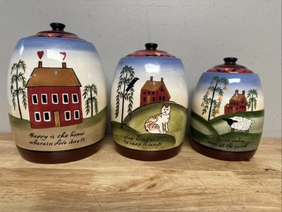 Heartfelt Kitchen Creations By Youngs Canister Set Of 3 Primitive Country