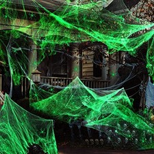 1000 Sqft Glow in the Dark Spider Web Halloween Decorations with Fake Spiders,