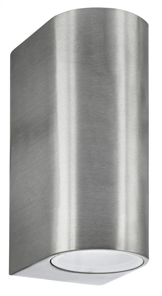 Outdoor Light Silver Kali Double Wall Spot Satin Garden 8008-2SS Searchlight