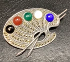 Artists Colour Palette BROOCH PIN 1 3/4" long