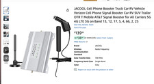 JACOOL Cell Phone Booster Truck Car RV Vehicle Verizon Cell Phone Signal Booster