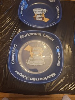 Marksman Lager Mansfield Brewery Pair Of Ash Trays Both In Excellent Condition
