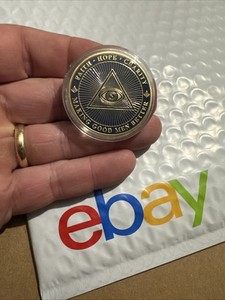 Mason Coin Masonic George Washington 33rd Degree Brotherhood Strength Wisdom Eye