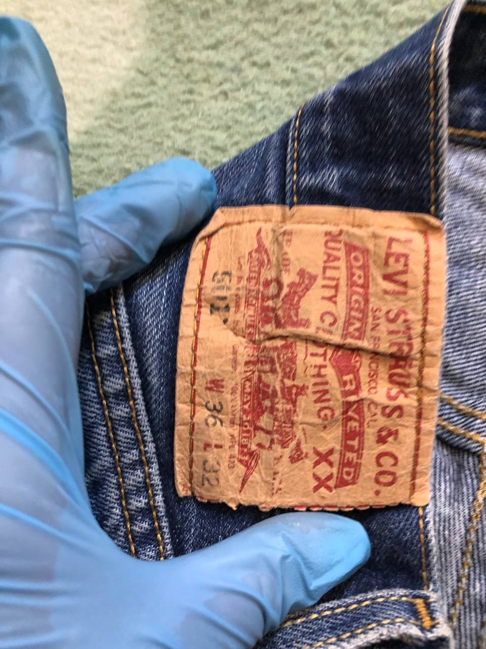 Levi's Red Tab 501 Blue Denim Jeans 36X32 thumbnail 16