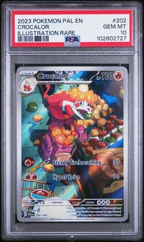 2023 POKEMON PAL EN-PALDEA EVOLVED ILLUSTRATION RARE #202 CROCALOR PSA 10 *Crack