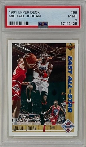 Michael Jordan 1991 Upper Deck All Star Bulls NBA Basketball Card #69 PSA 9
