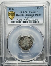 1829 Capped Bust Dime Large 10C  fine details cleaned