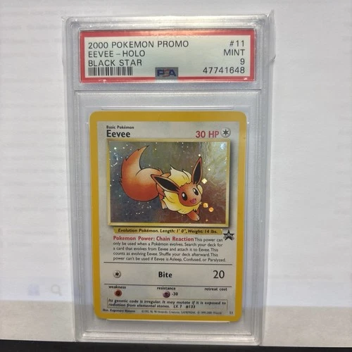 2000 Pokemon Black Star Promo Eevee Holo #11 PSA 9 MINT Swirl