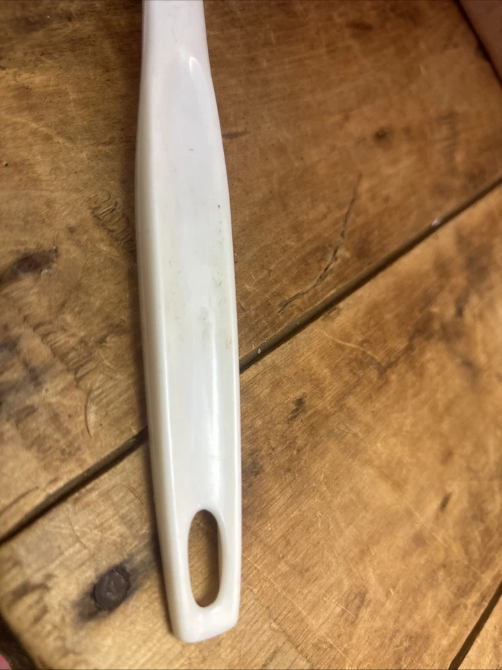 Foley Nylon Slotted Spoon Almond Beige Tan 11” Vintage Plastic - Image 4 of 4