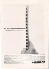 Northrop 1962 Vintage Print Ad Spacecraft Honeycomb Panel Meteorite Shield