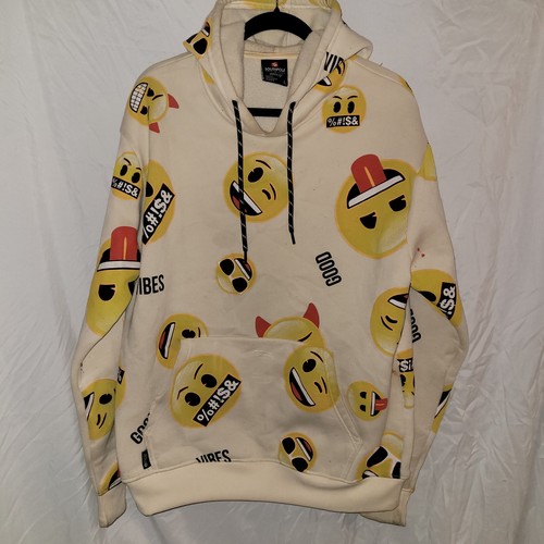 SOUTHPOLE X Emoji Men's Sz L Hoodie Happy Club Pullover Kangaroo Pocket