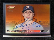 2015 Bowman's Best Hi-Def Heritage Orange Refractor 3/25 Carlos Correa Auto a2v