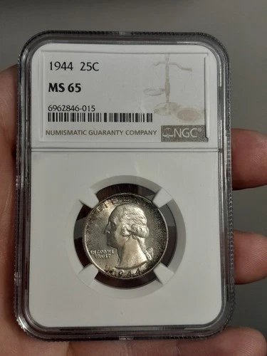 1944 Washington Quarter 25C NGC MS65