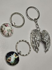 3x Angel, Angel Wing And Bird Keychains
