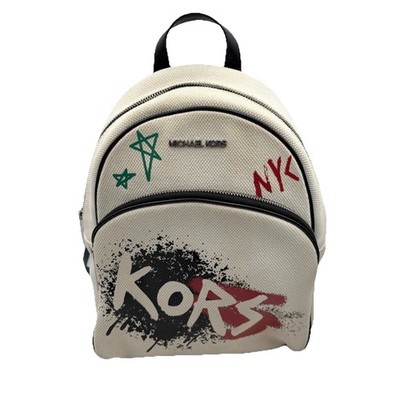Rare Michael Kors Abbey Medium Backpack Graffiti Print Logo MK Bag MSRP $398