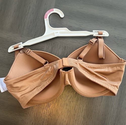 Auden Bra 34D smooth comfort wire Demi coverage bra cocoa dark beige NWT - Picture 4 of 5