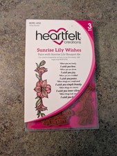 NEW Heartfelt Creations Cling Stamps 3pc SUNRISE LILY WISHES HCPC-3721